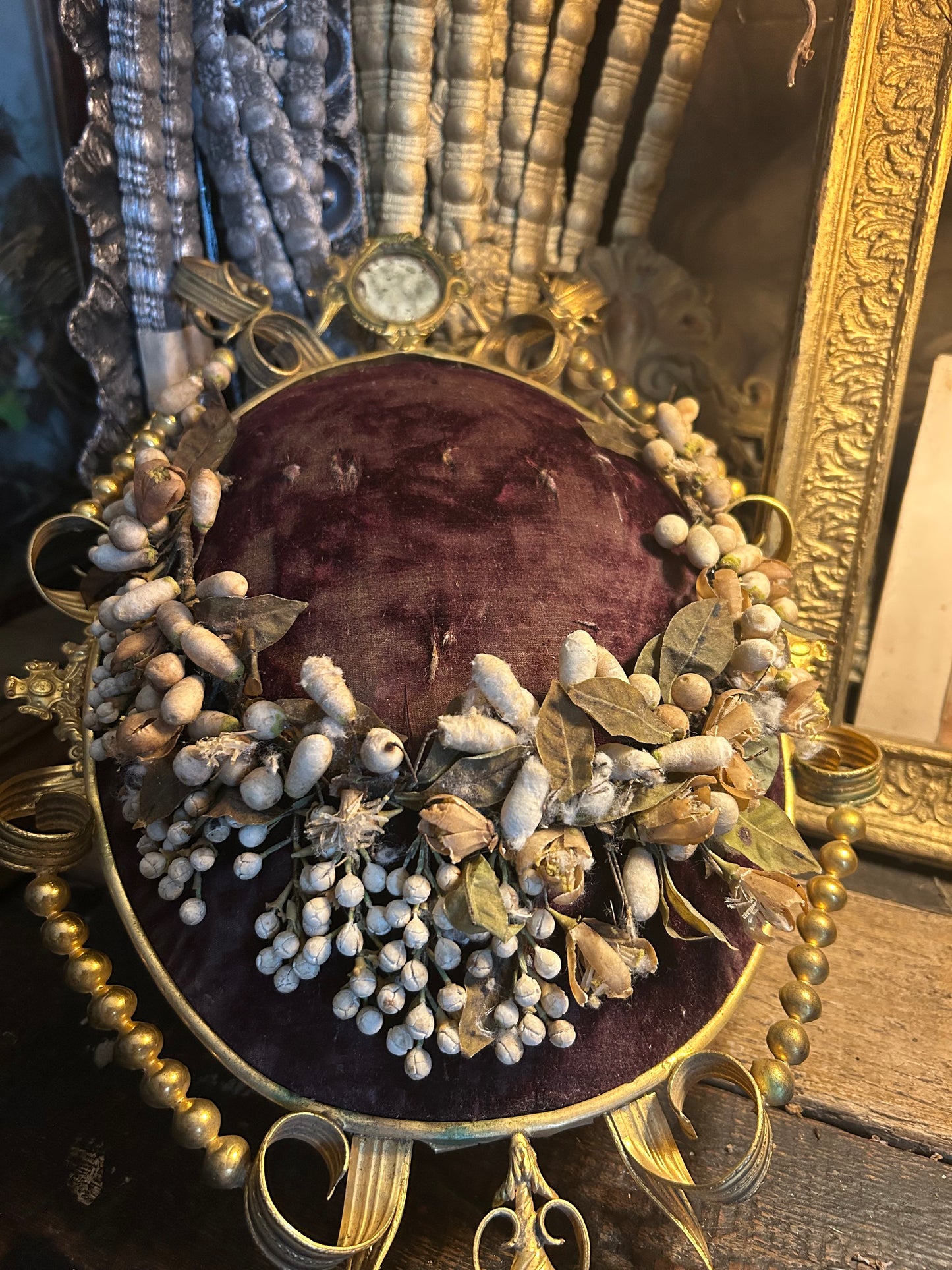 Antique french globe interior.