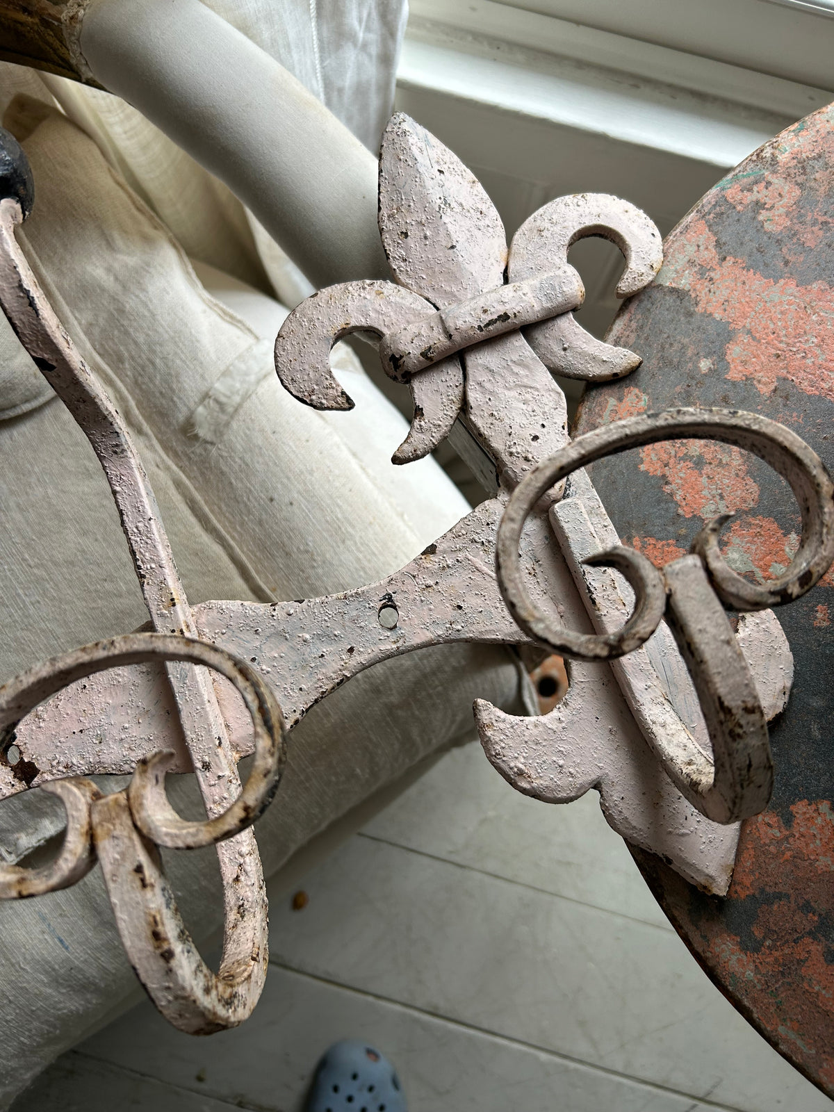 Antique estate made chateau cast iron hooks.