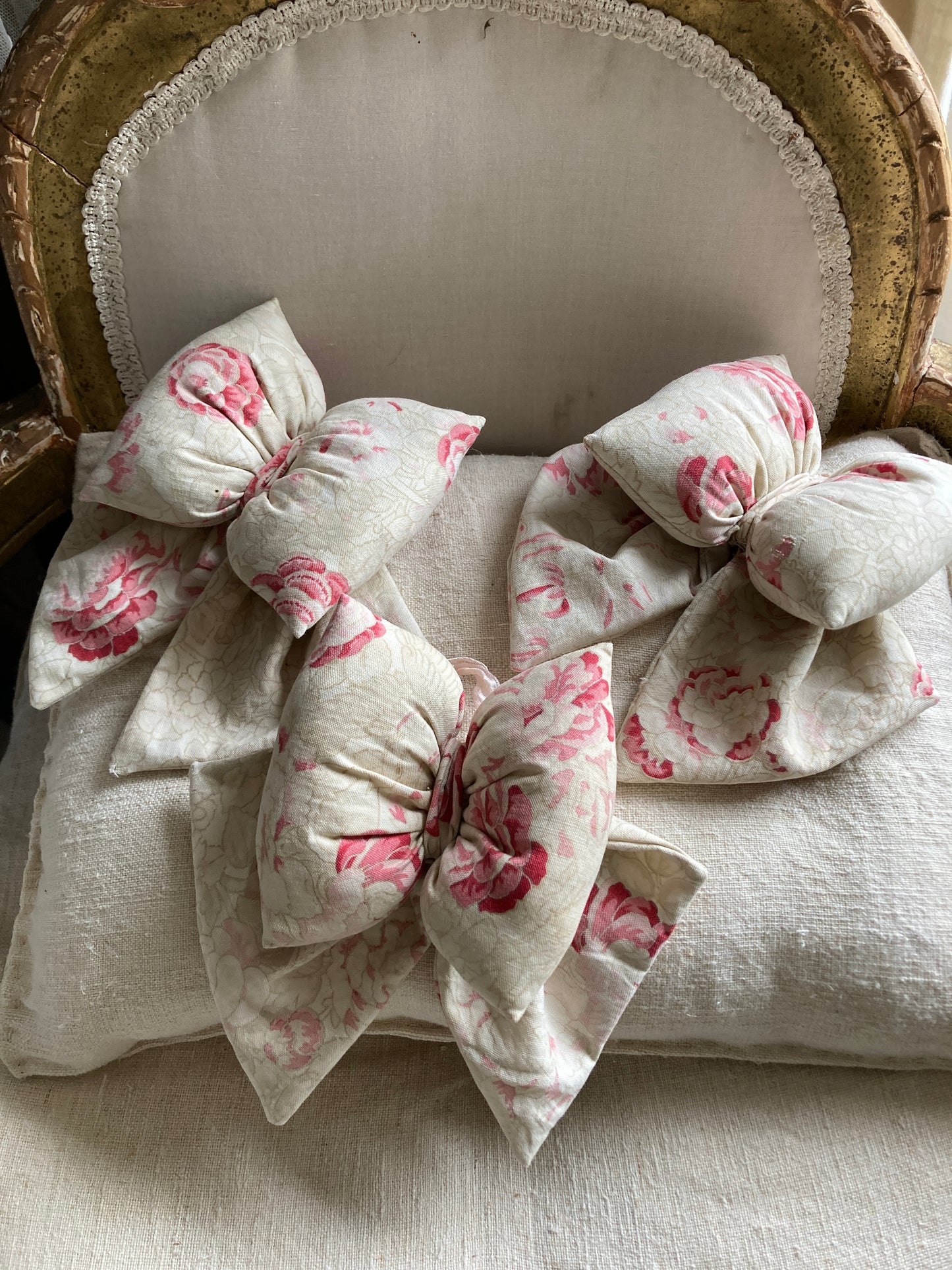 French antique textile bows
