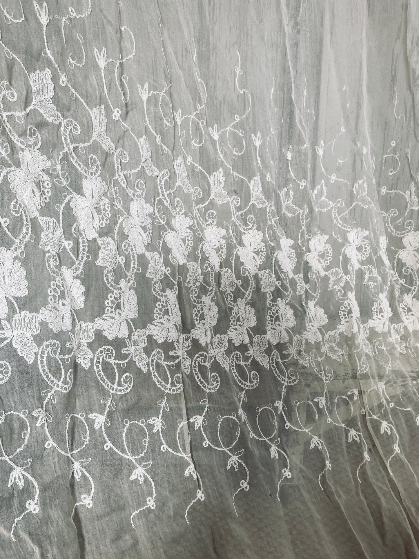French embroidered organza panel.