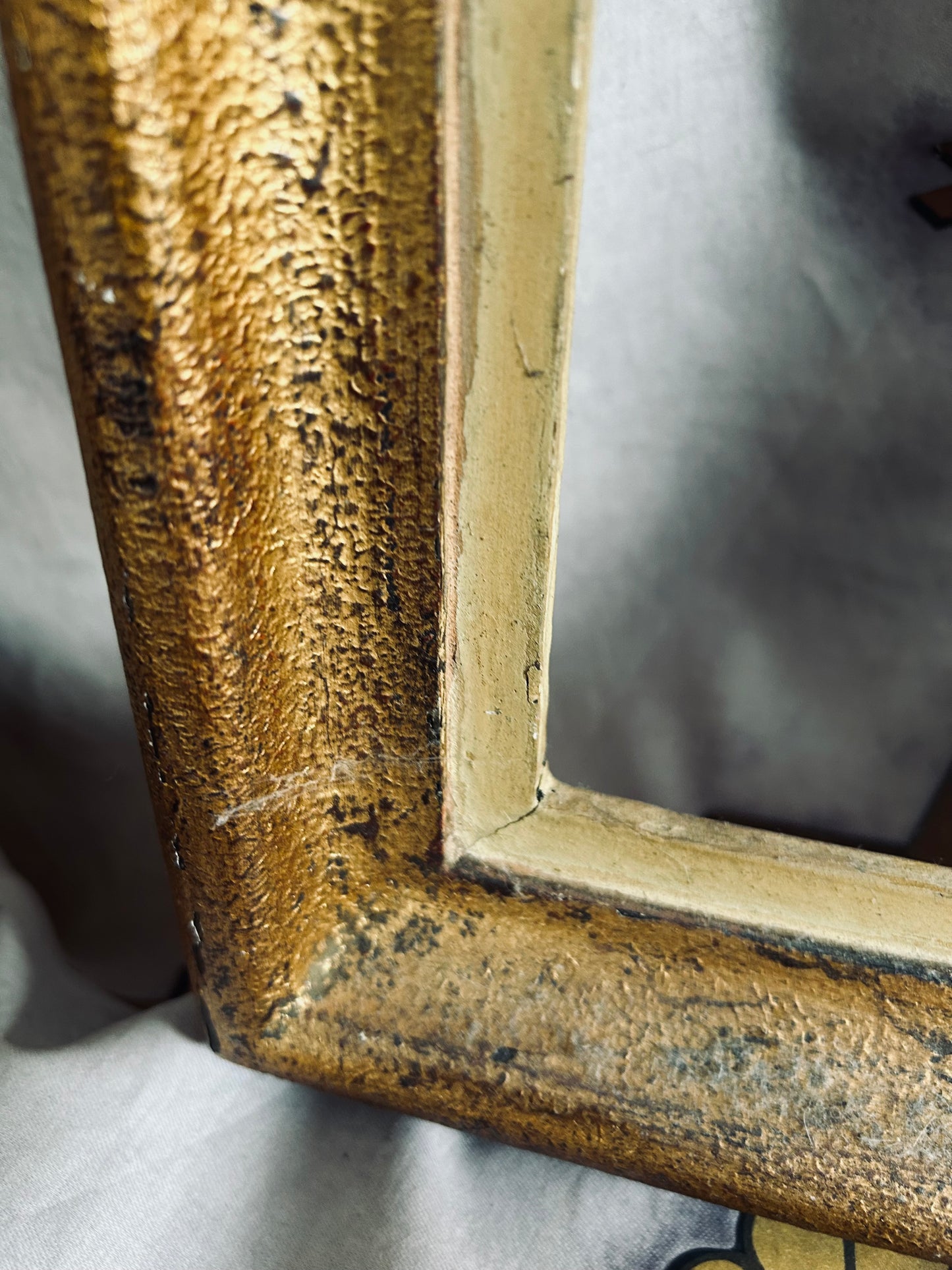 RESESERED FOR B. Distressed gilt wood frame