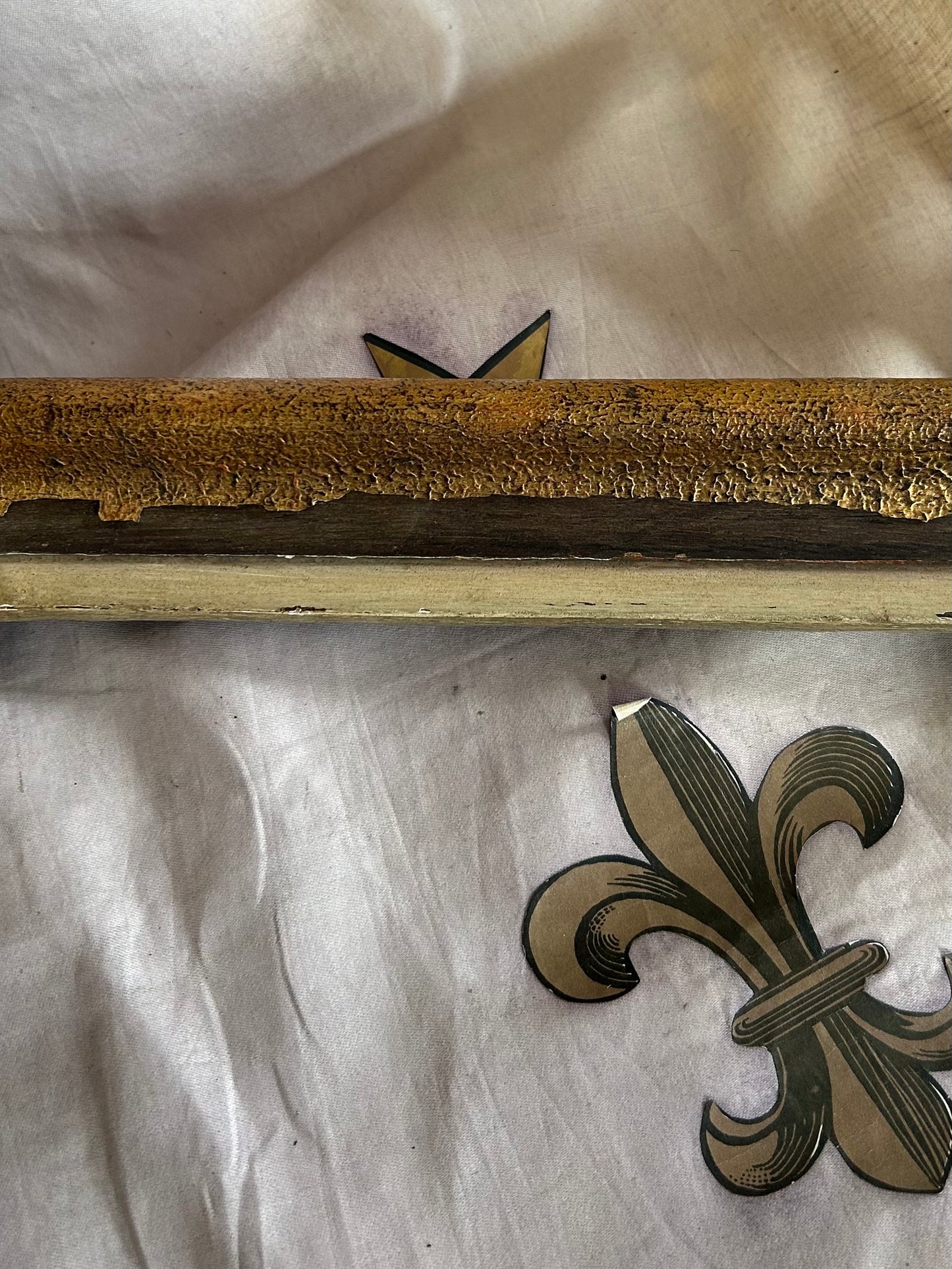 RESESERED FOR B. Distressed gilt wood frame