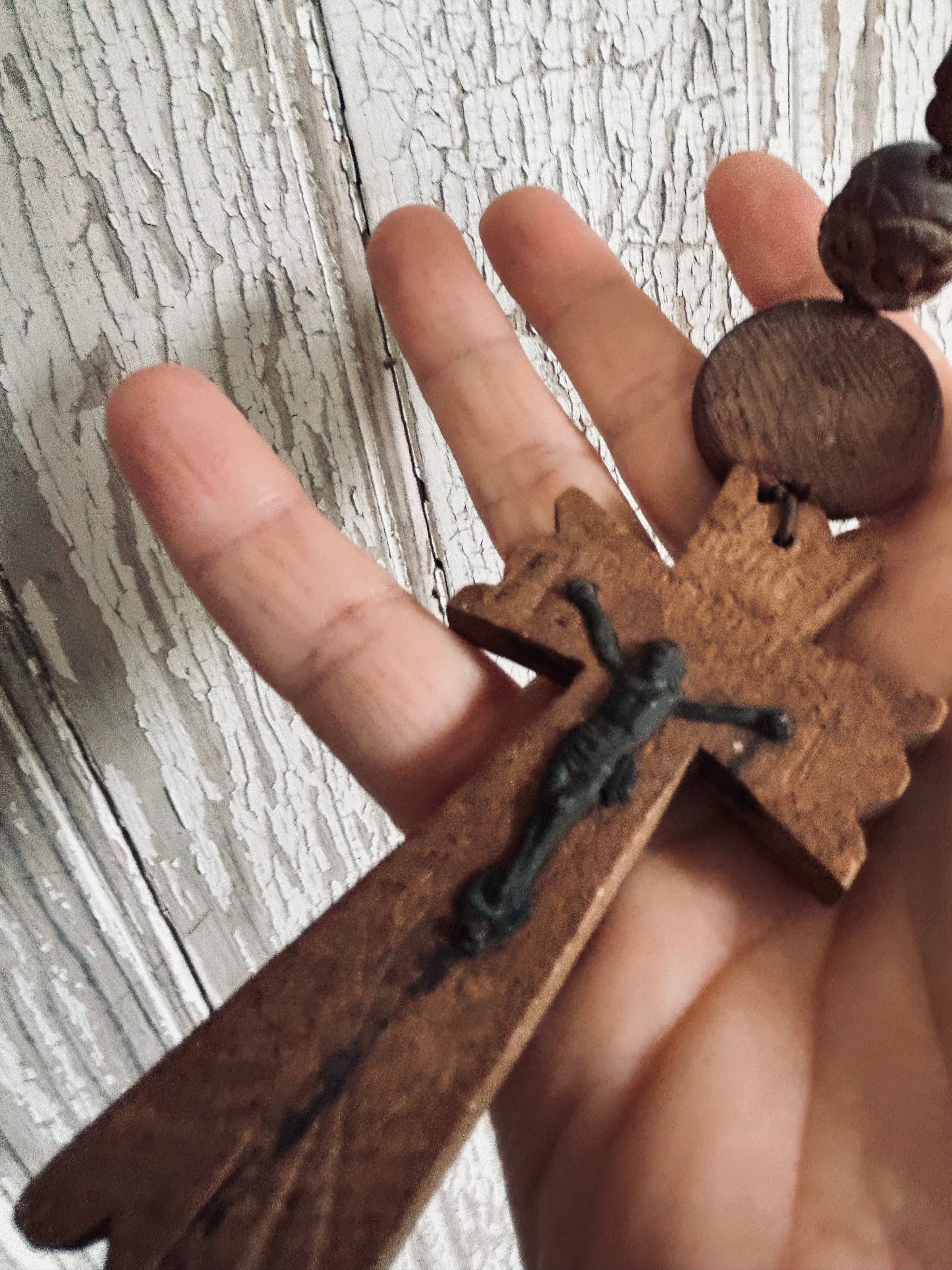 Antique french religious large rosary.