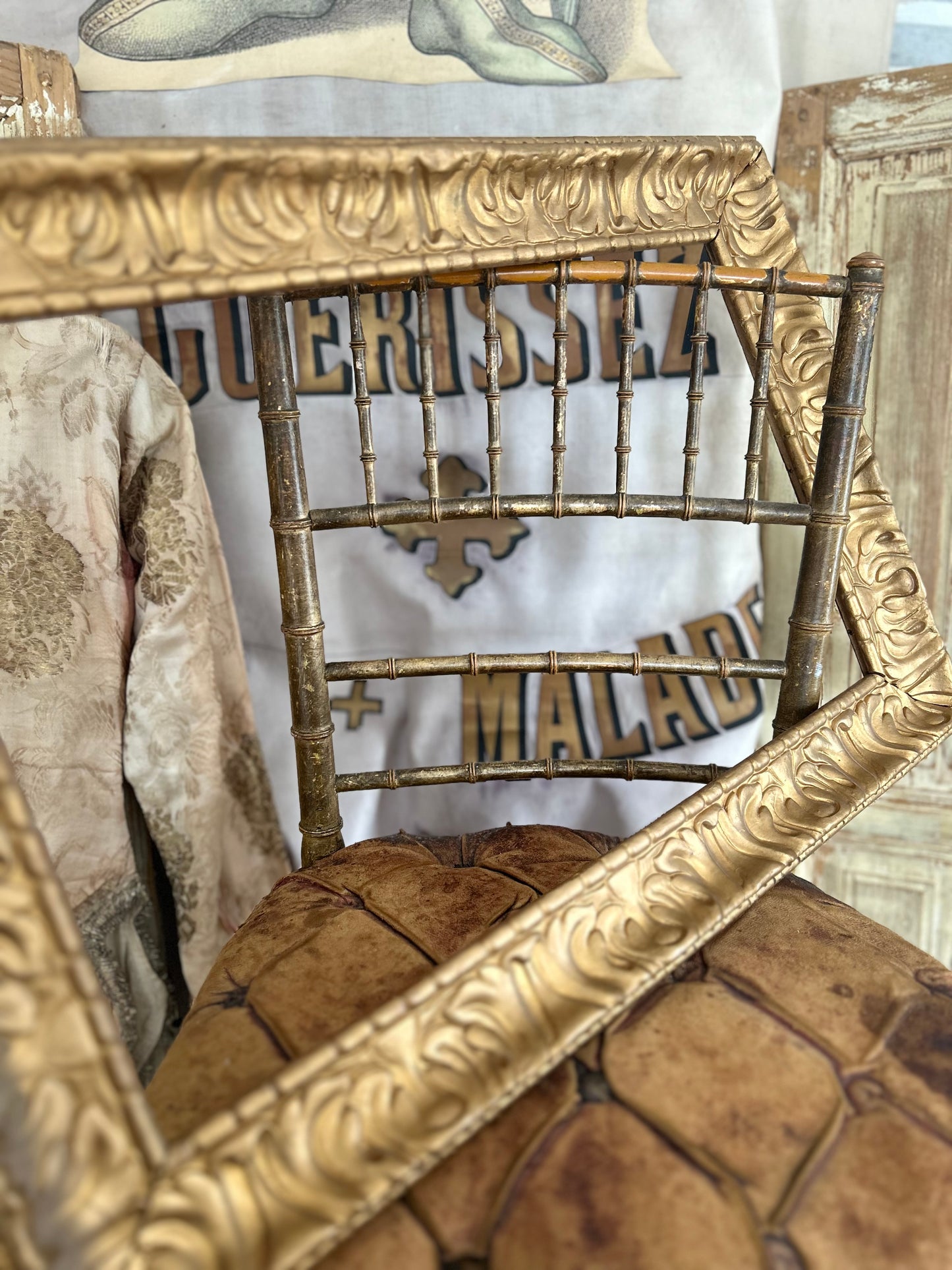 RESERVED. For B. Antique carved giltwood frame.