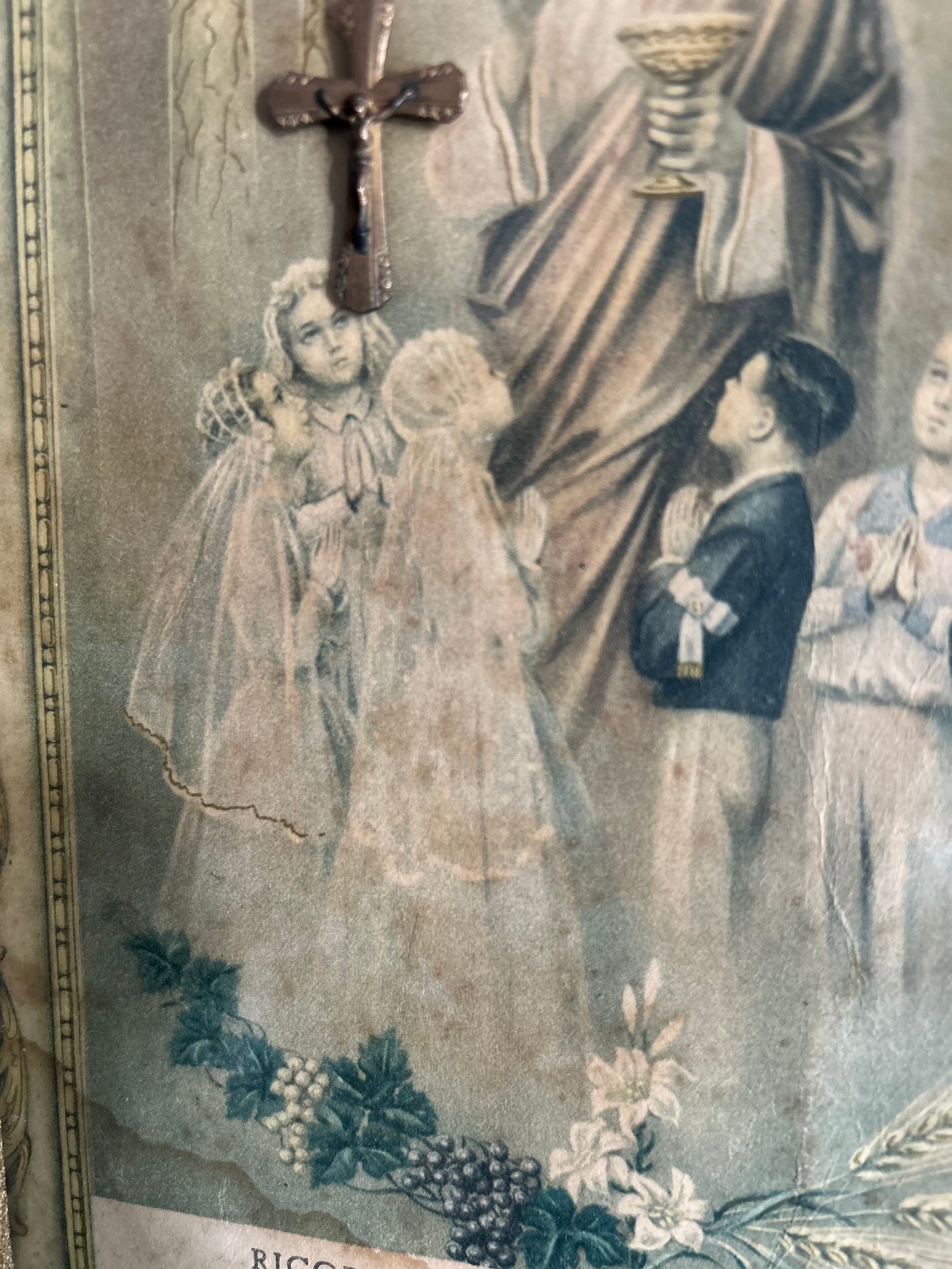 Charming Italian Vintage Religious picture - serene and beautiful
