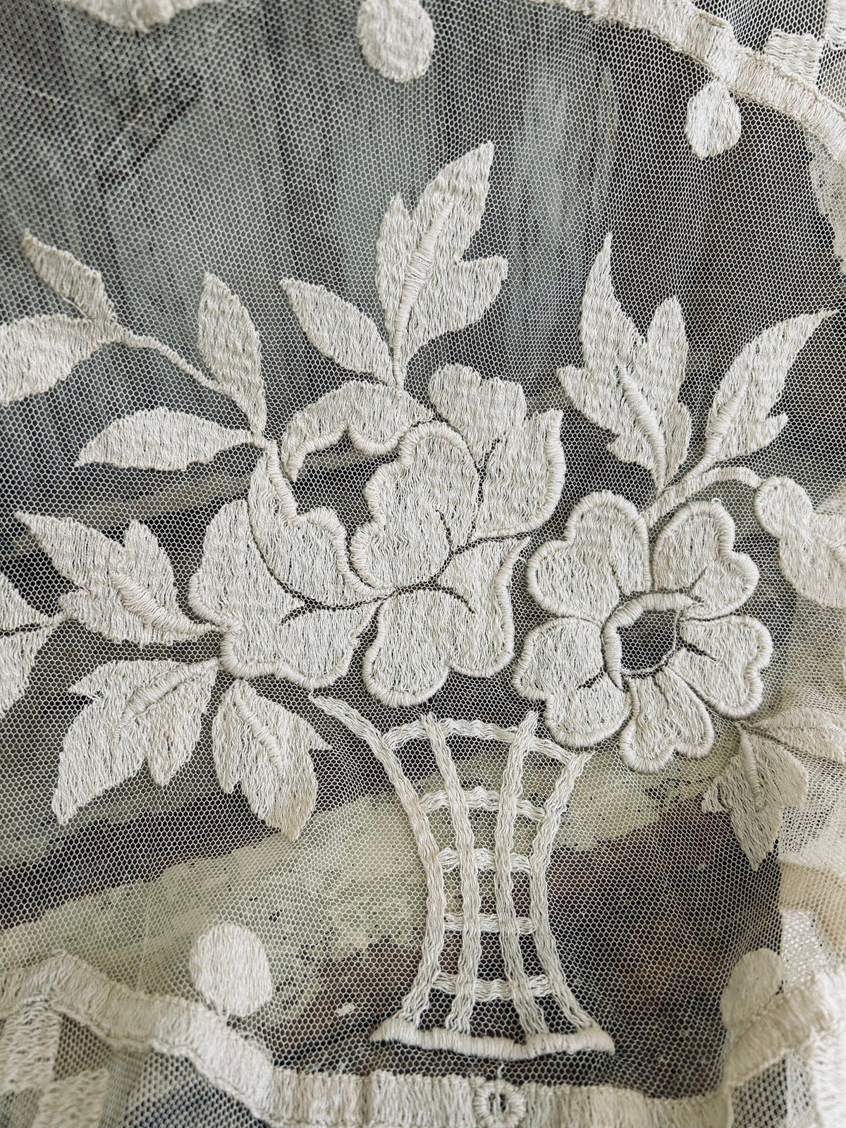 Antique french lace panel