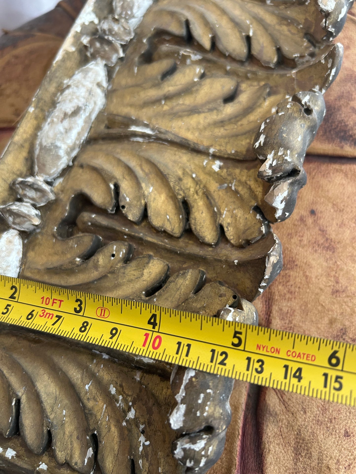 Antique giltwood and gesso  carved architectural fragments.