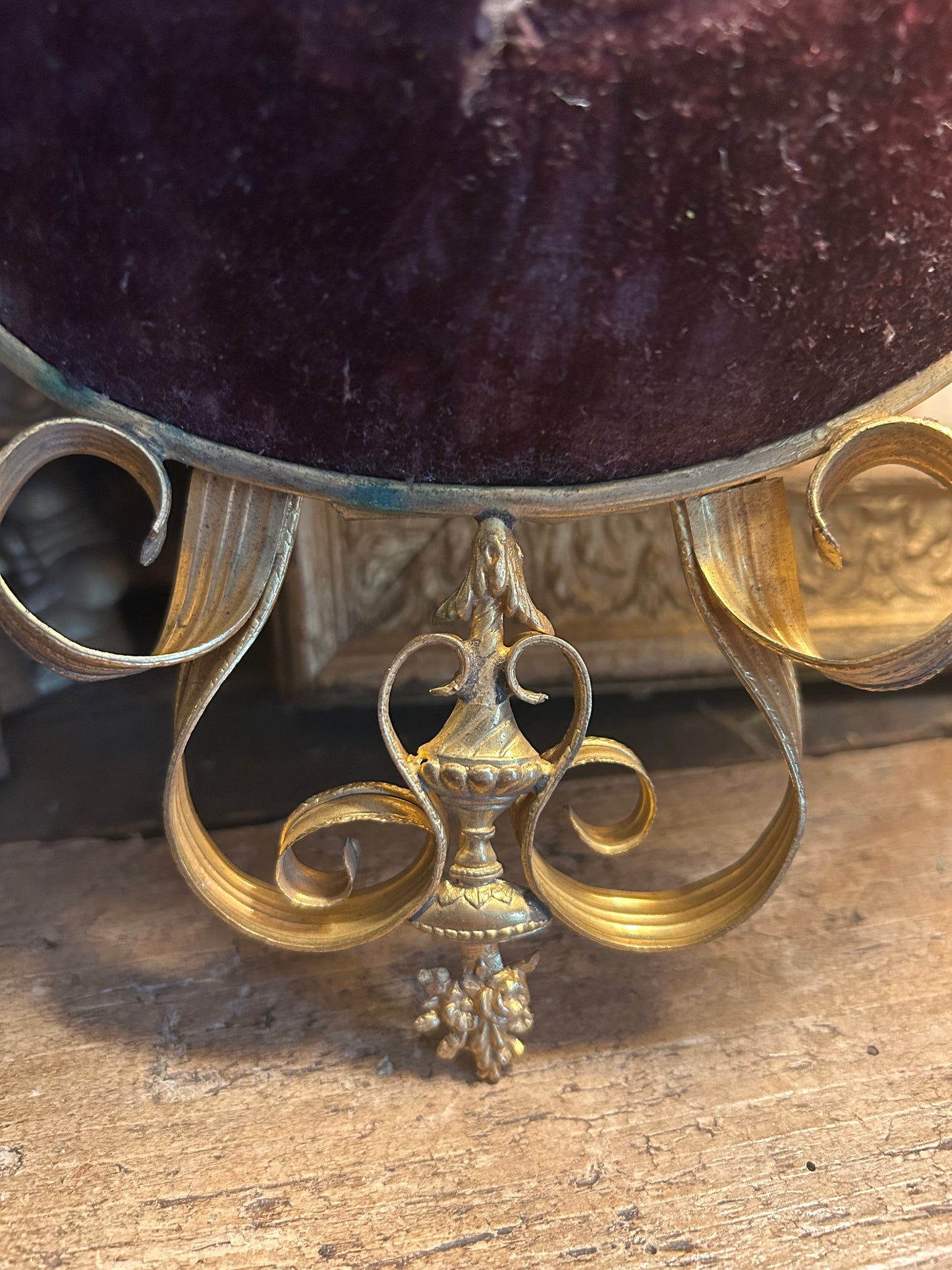 Antique french globe interior.