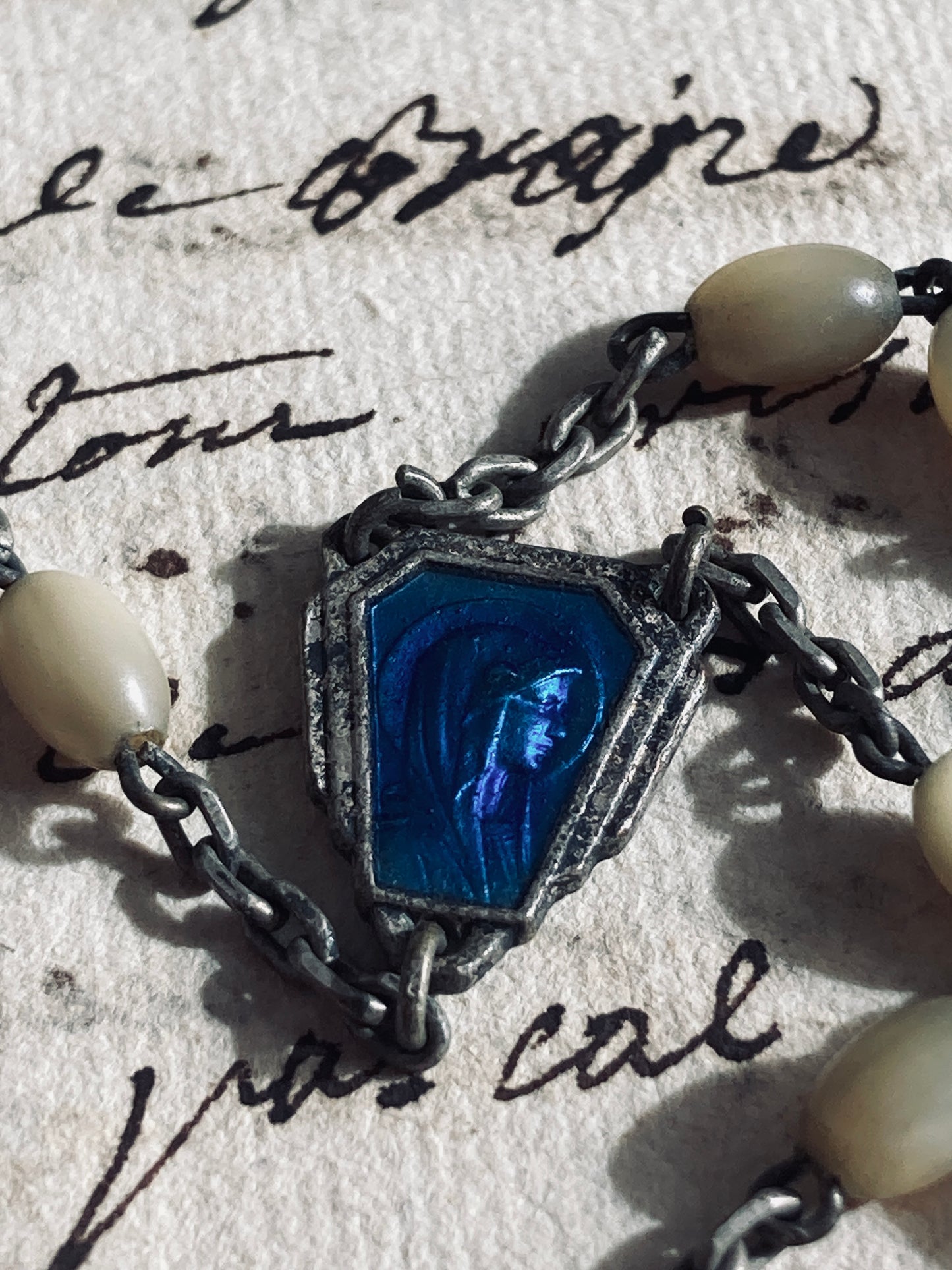 Antique ebony and mother of pearl rosary