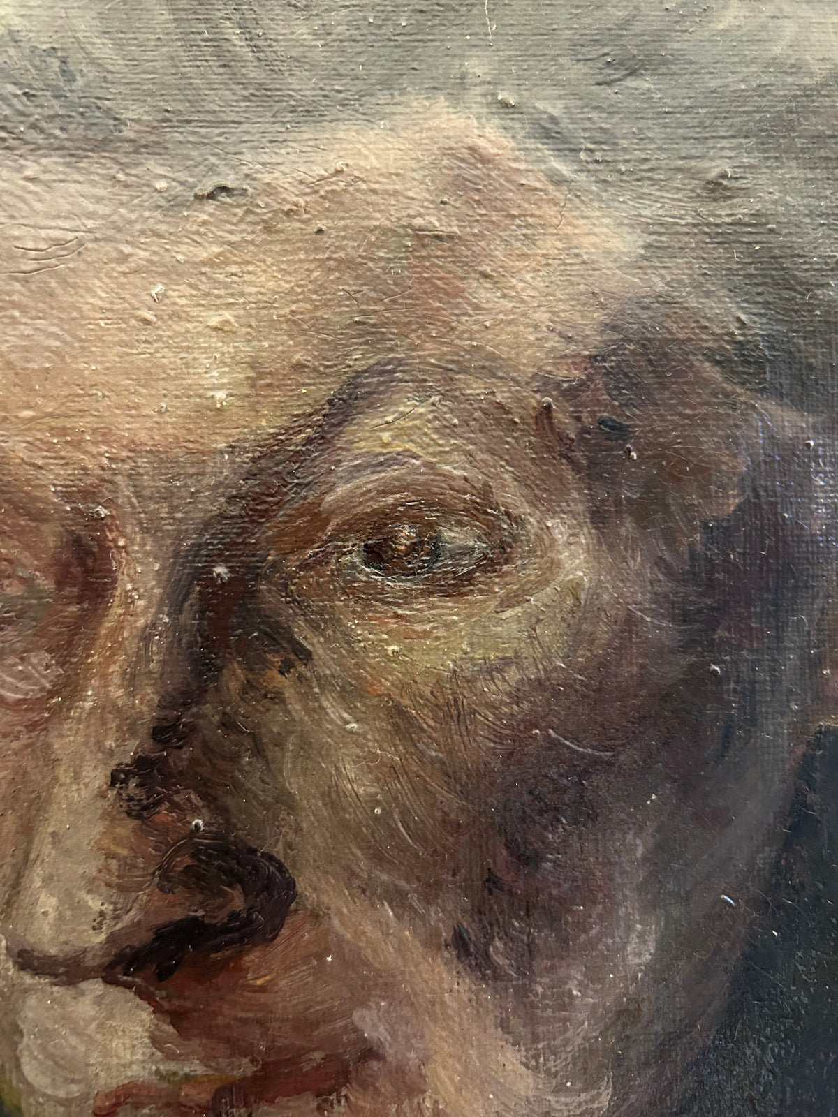 Antique oil portrait.