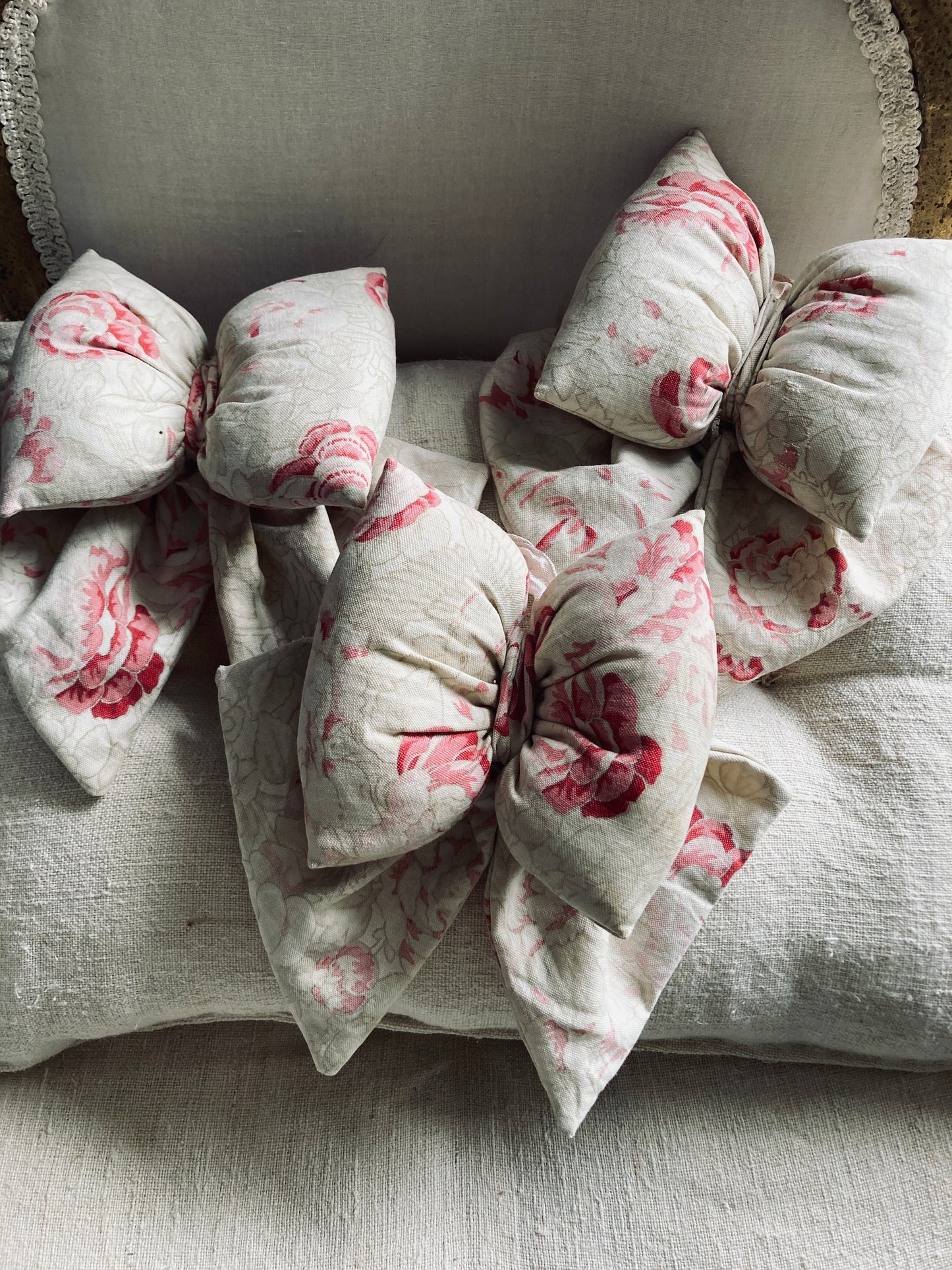 French antique textile bows