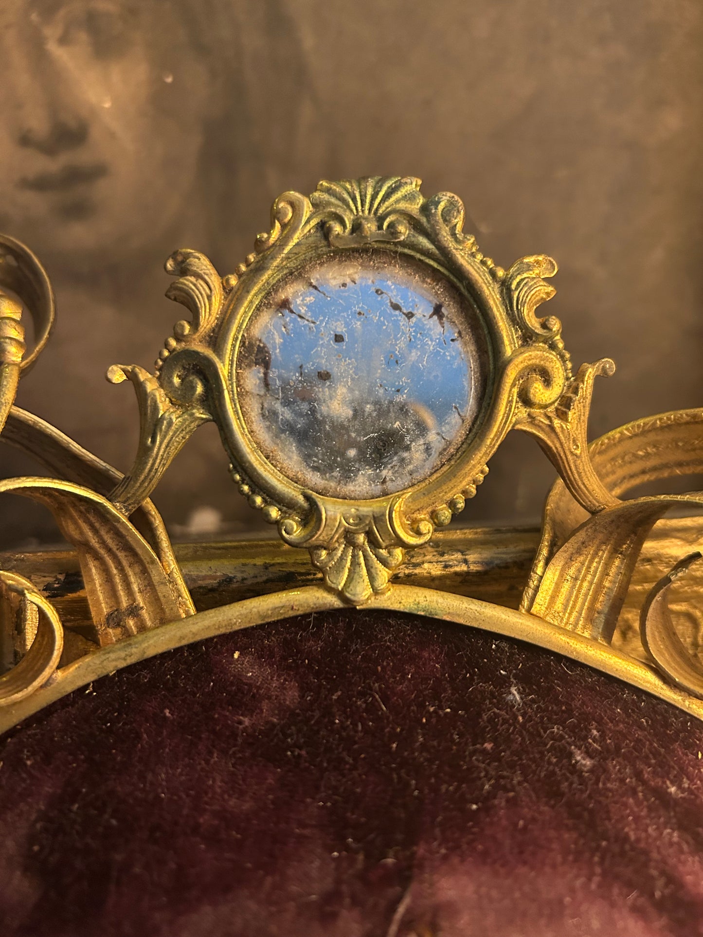Antique french globe interior.