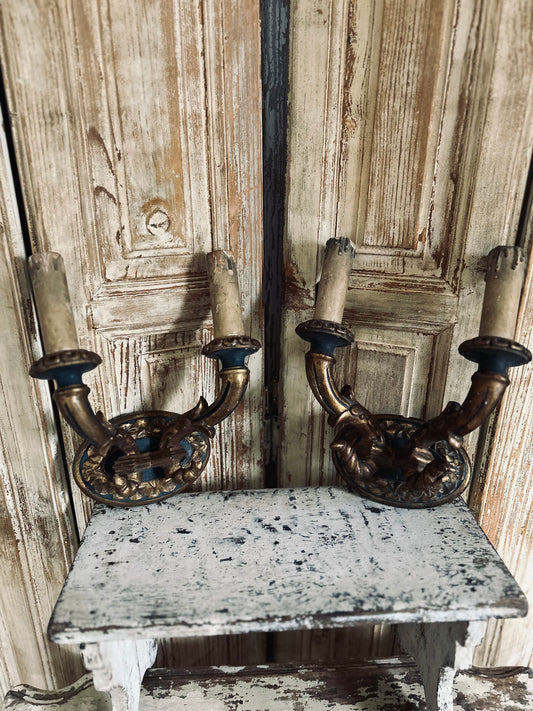 Pair of 1920s wall sconce lights.