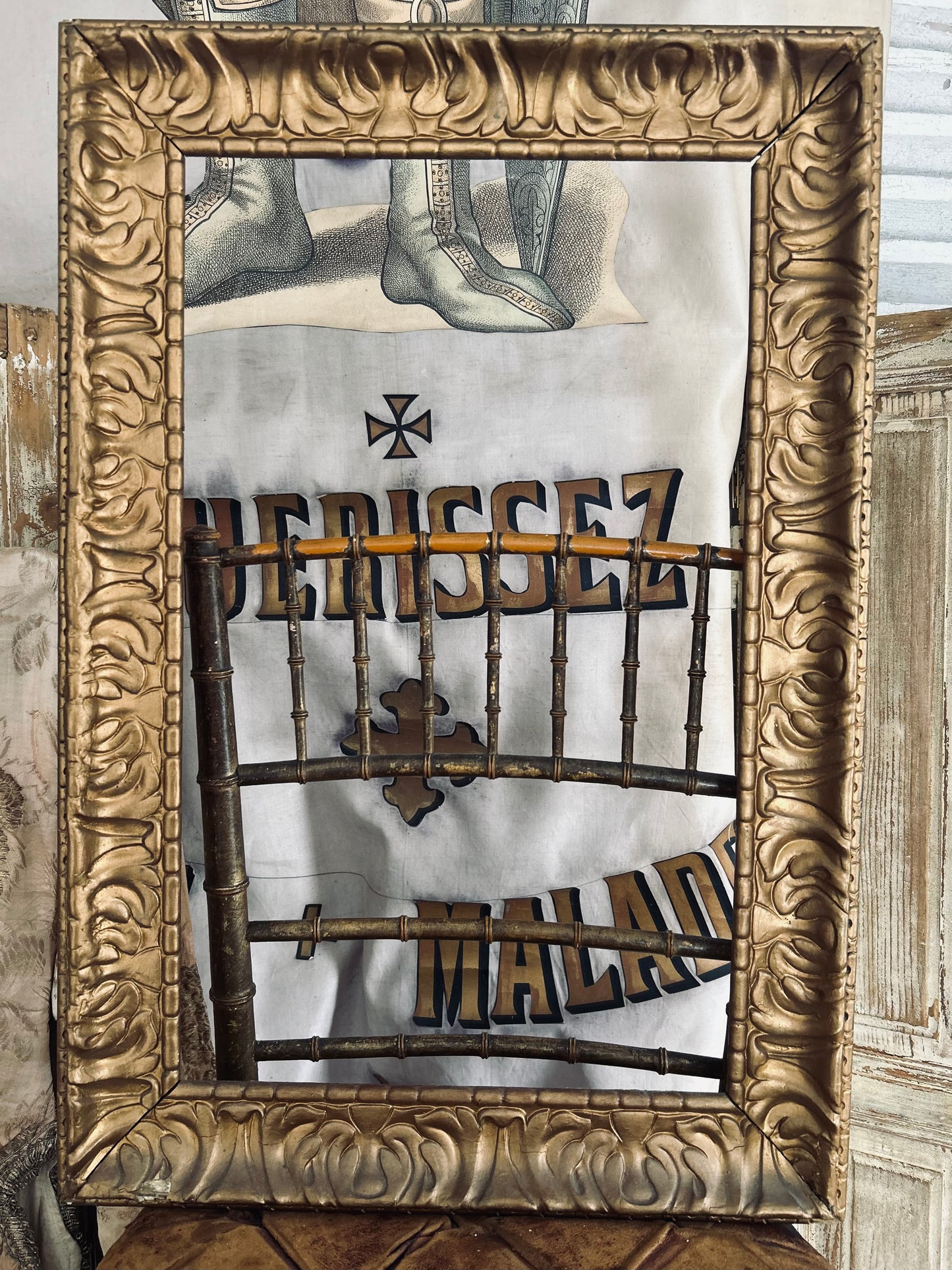 RESERVED. For B. Antique carved giltwood frame.