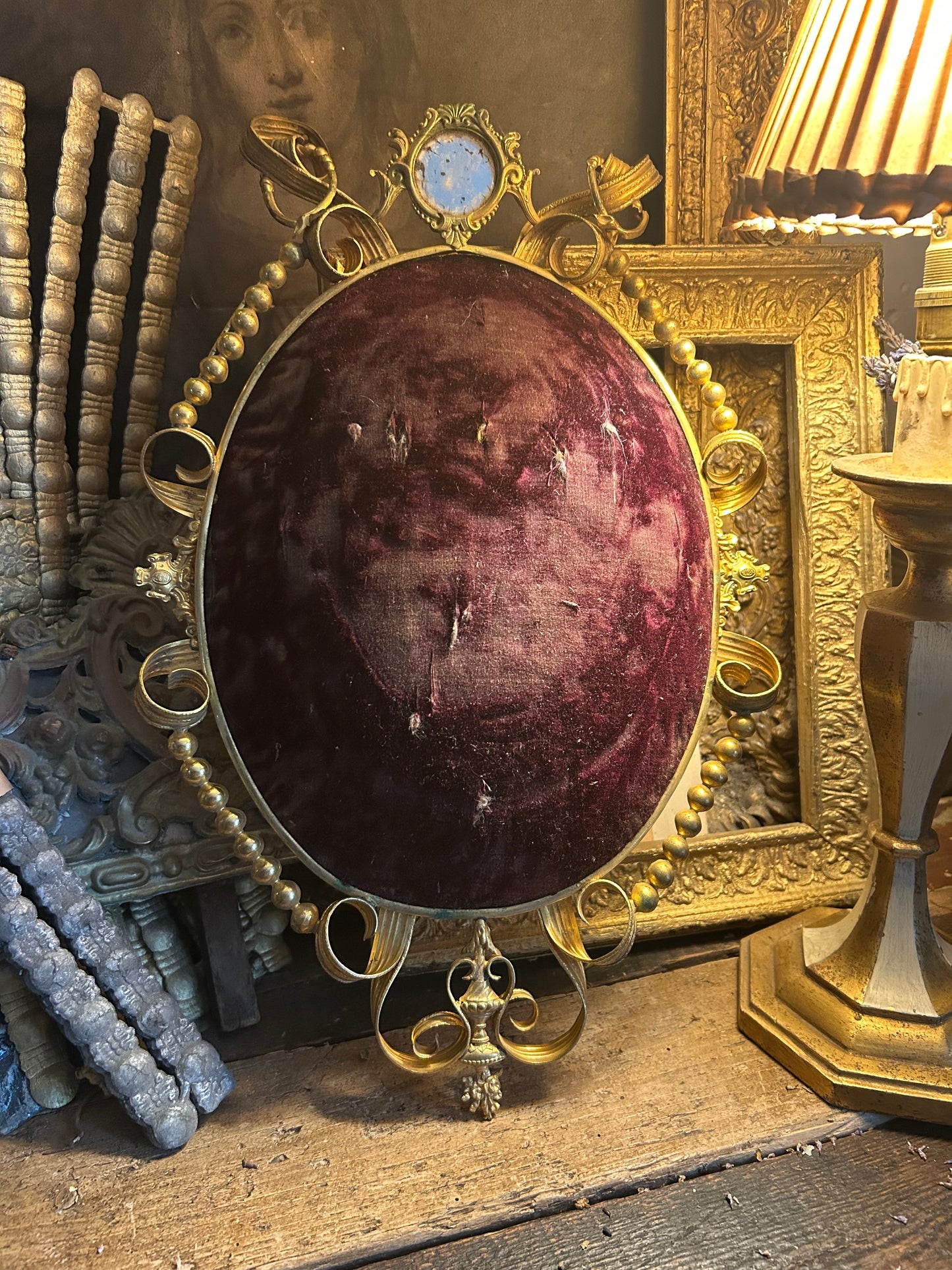 Antique french globe interior.