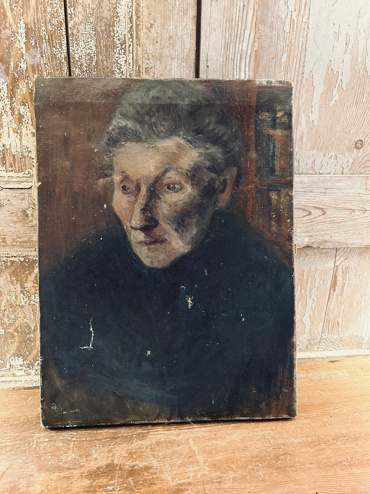 Antique oil portrait.
