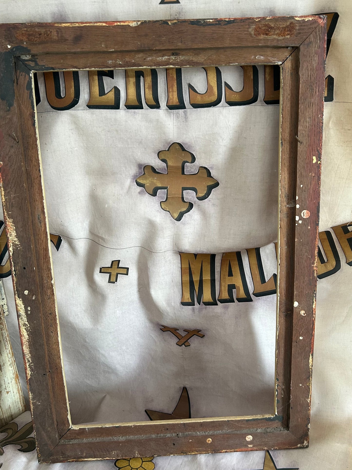 RESESERED FOR B. Distressed gilt wood frame