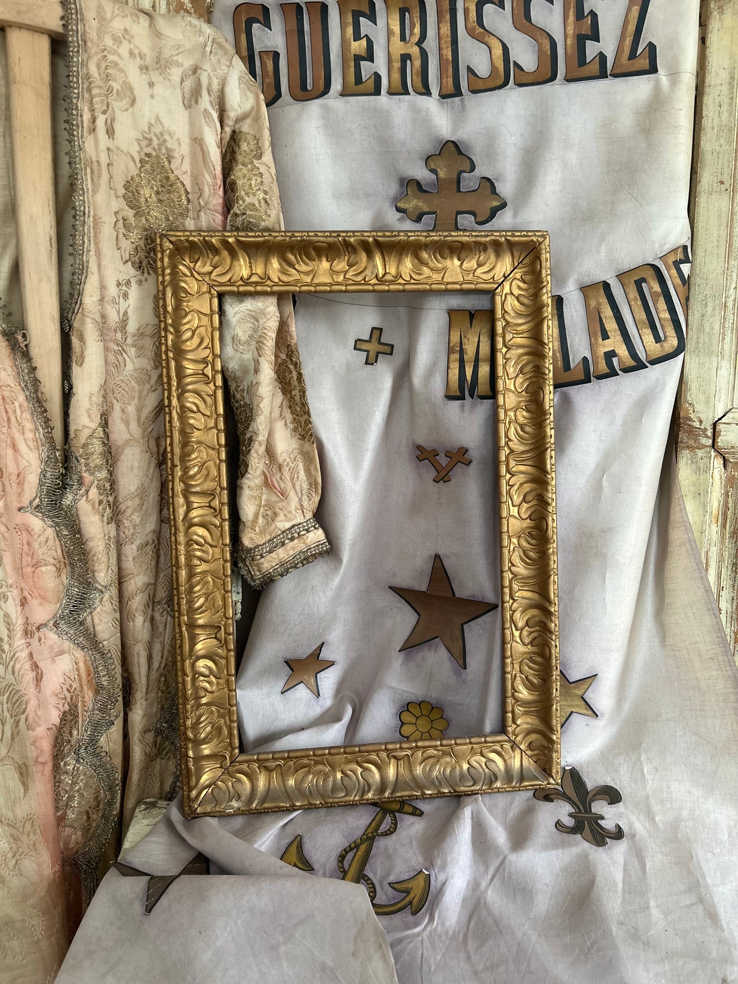 RESERVED. For B. Antique carved giltwood frame.