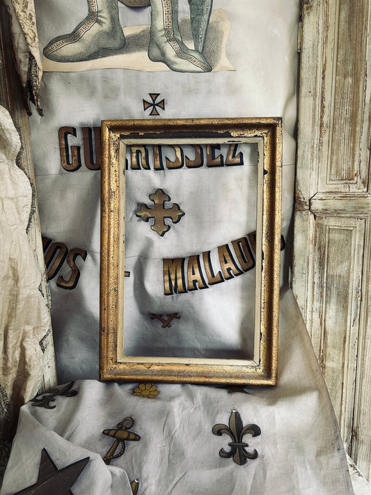 RESESERED FOR B. Distressed gilt wood frame