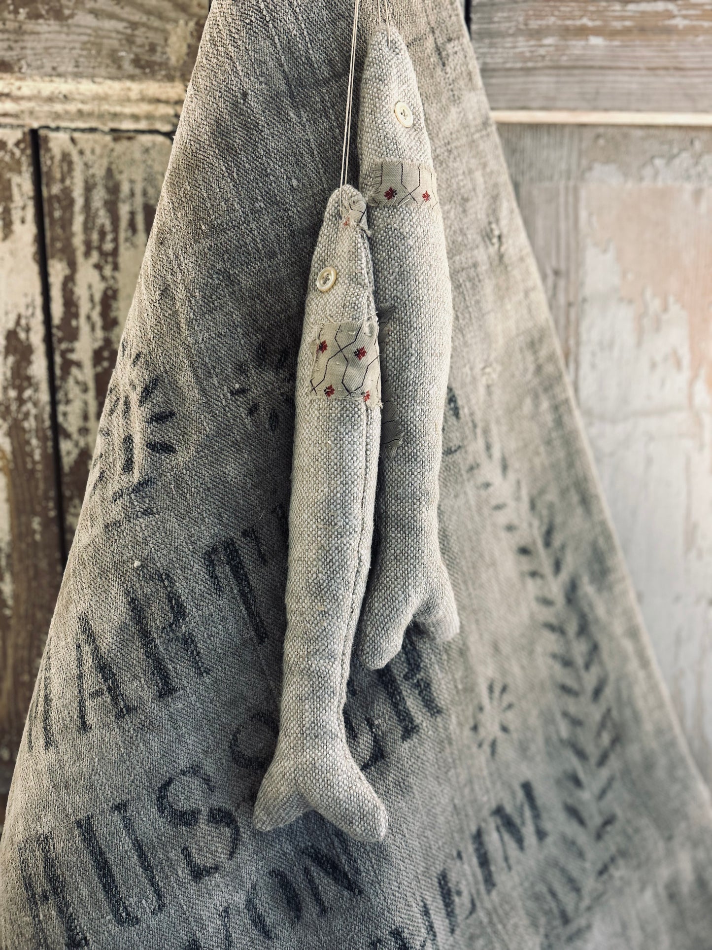 Hand made patched pair of lavender filled fishies.