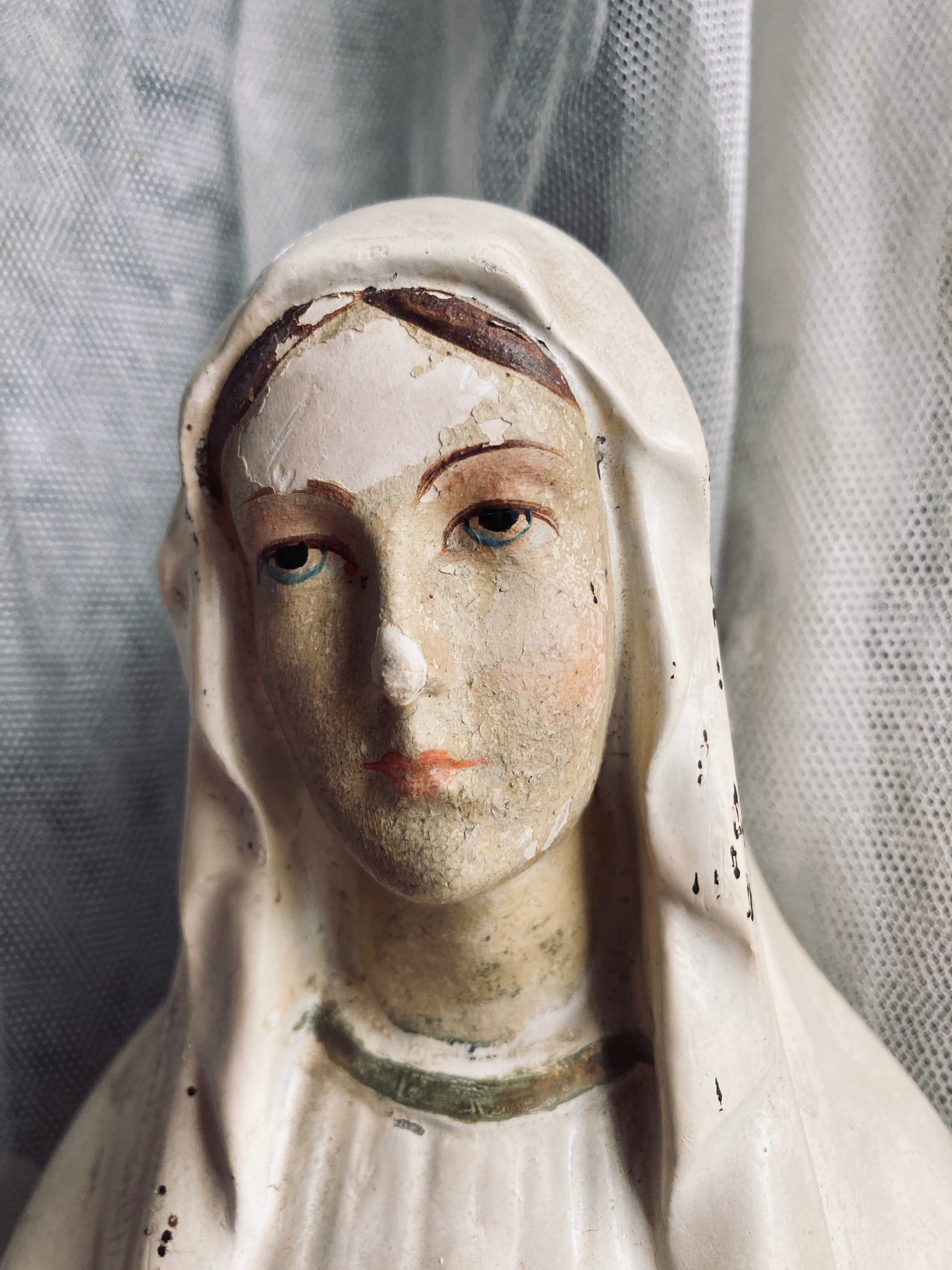 Large Antique Madonna French Religious figure.
