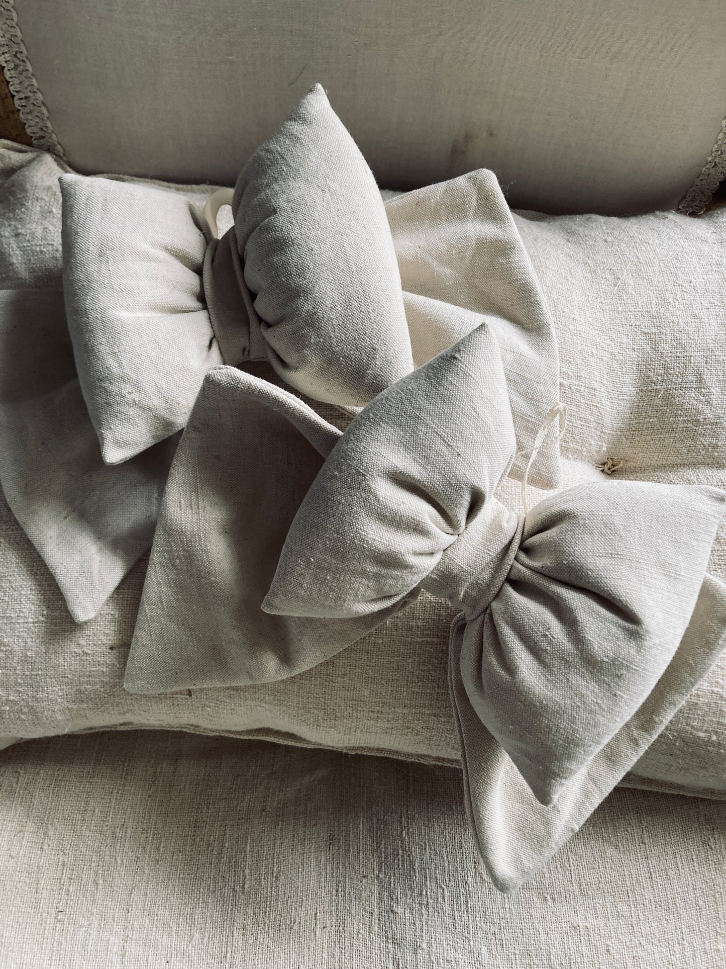 French antique textile bows