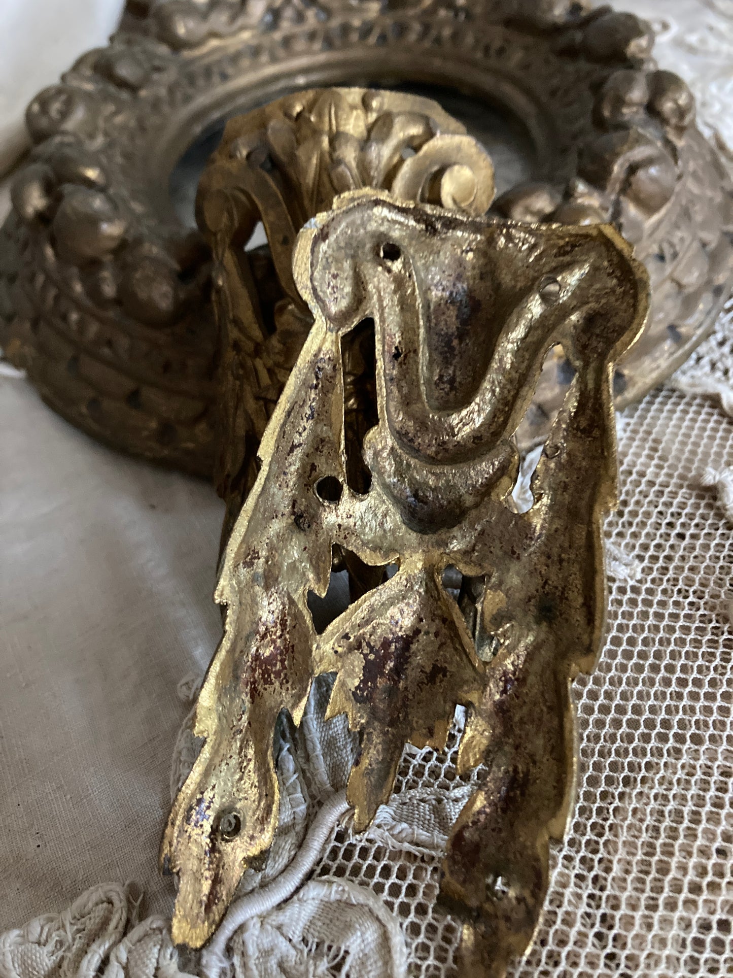 Pair of French antique ormulu mounts.