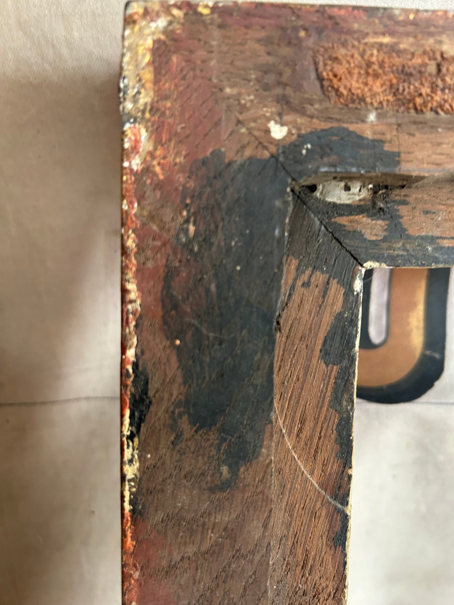 RESESERED FOR B. Distressed gilt wood frame