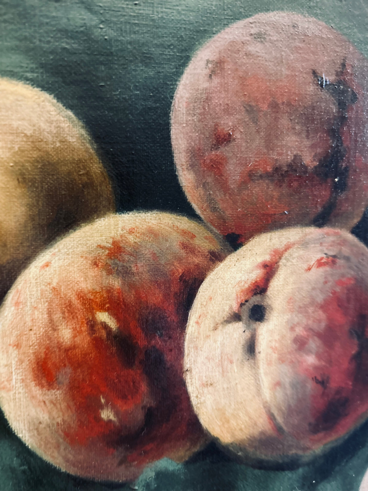 Antique oil painting still life on canvas