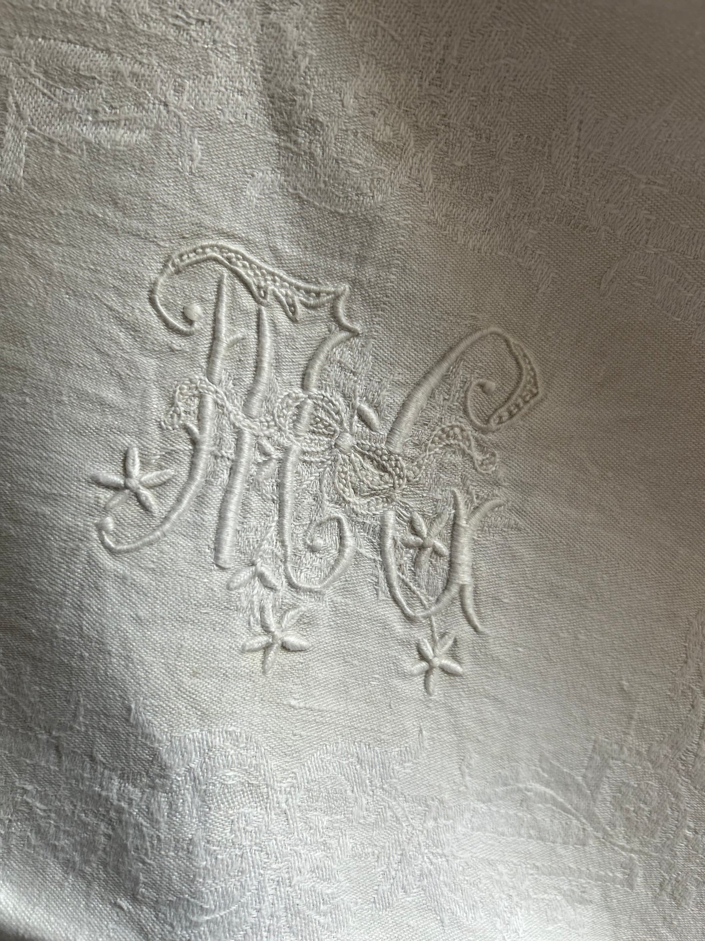 Set of antique french monogrammed linens