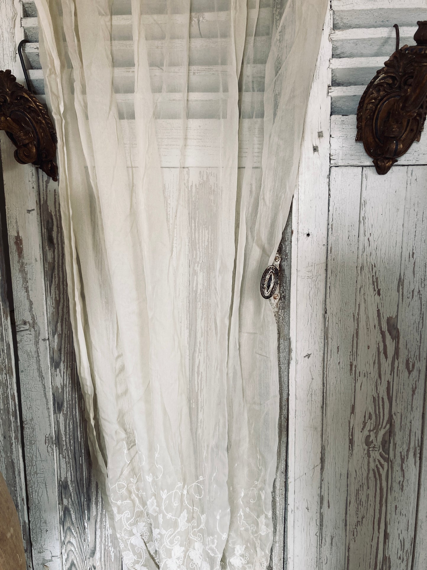 French embroidered organza panel.