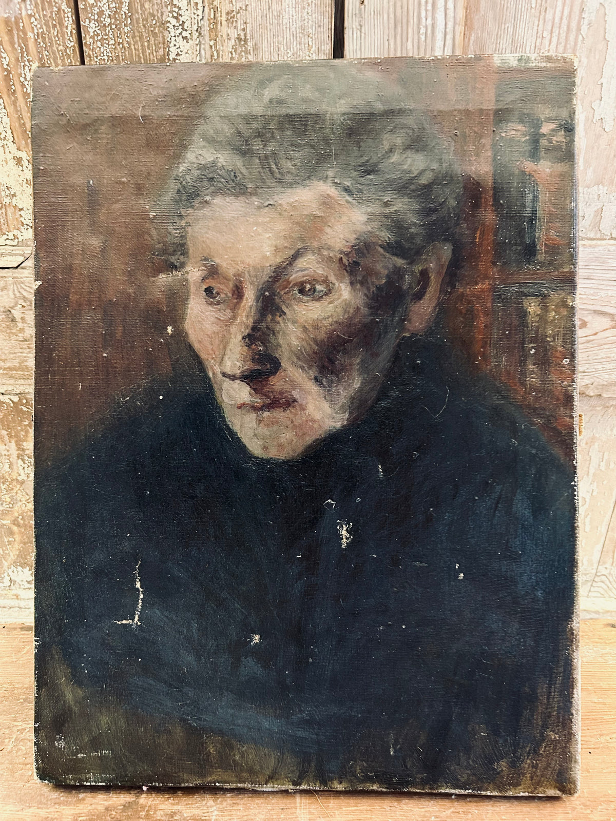 Antique oil portrait.