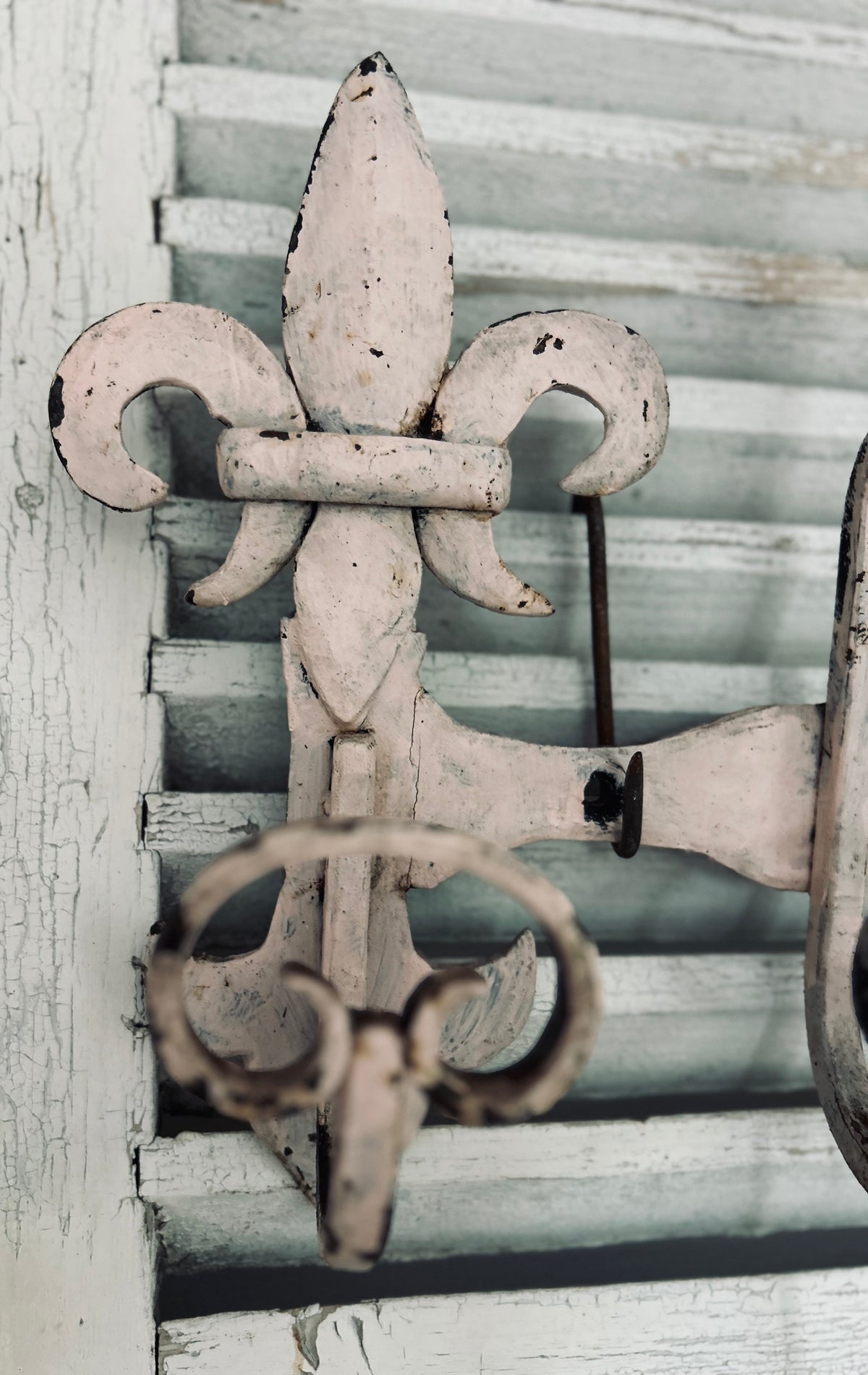 Antique estate made chateau cast iron hooks.