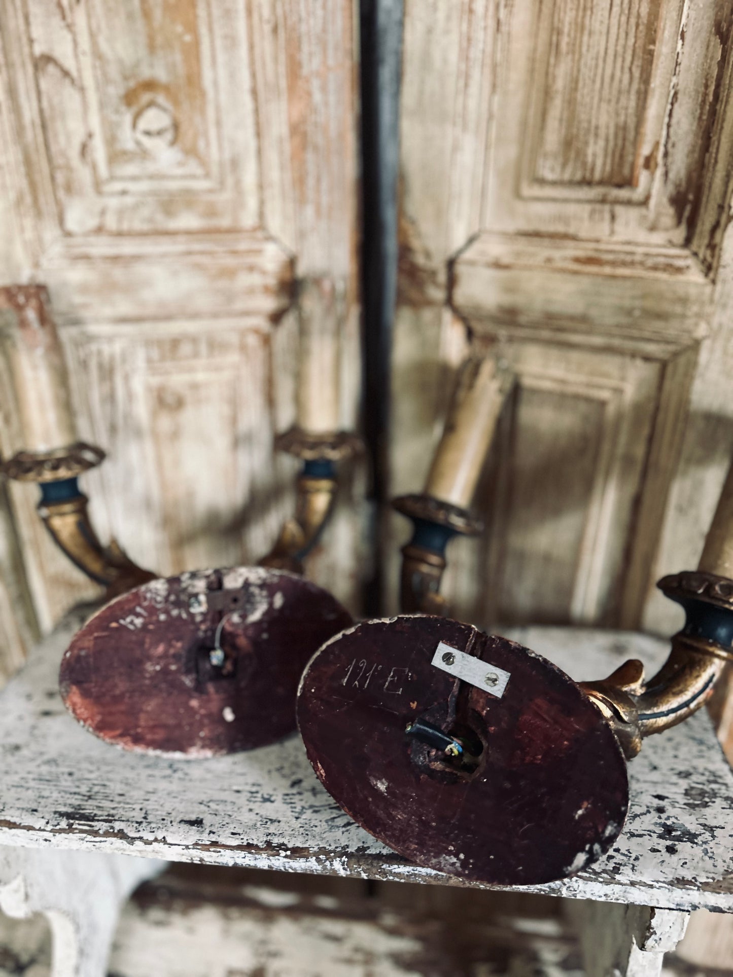 Pair of 1920s wall sconce lights.