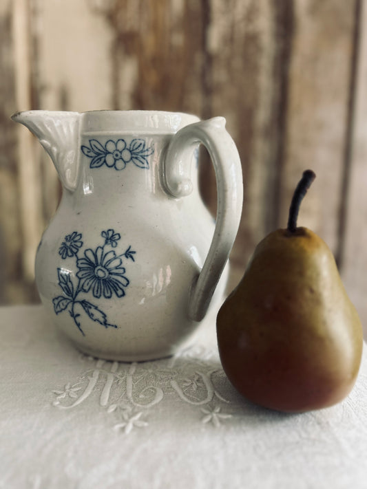 Antique french Saint-Uze earthenware french pitcher.