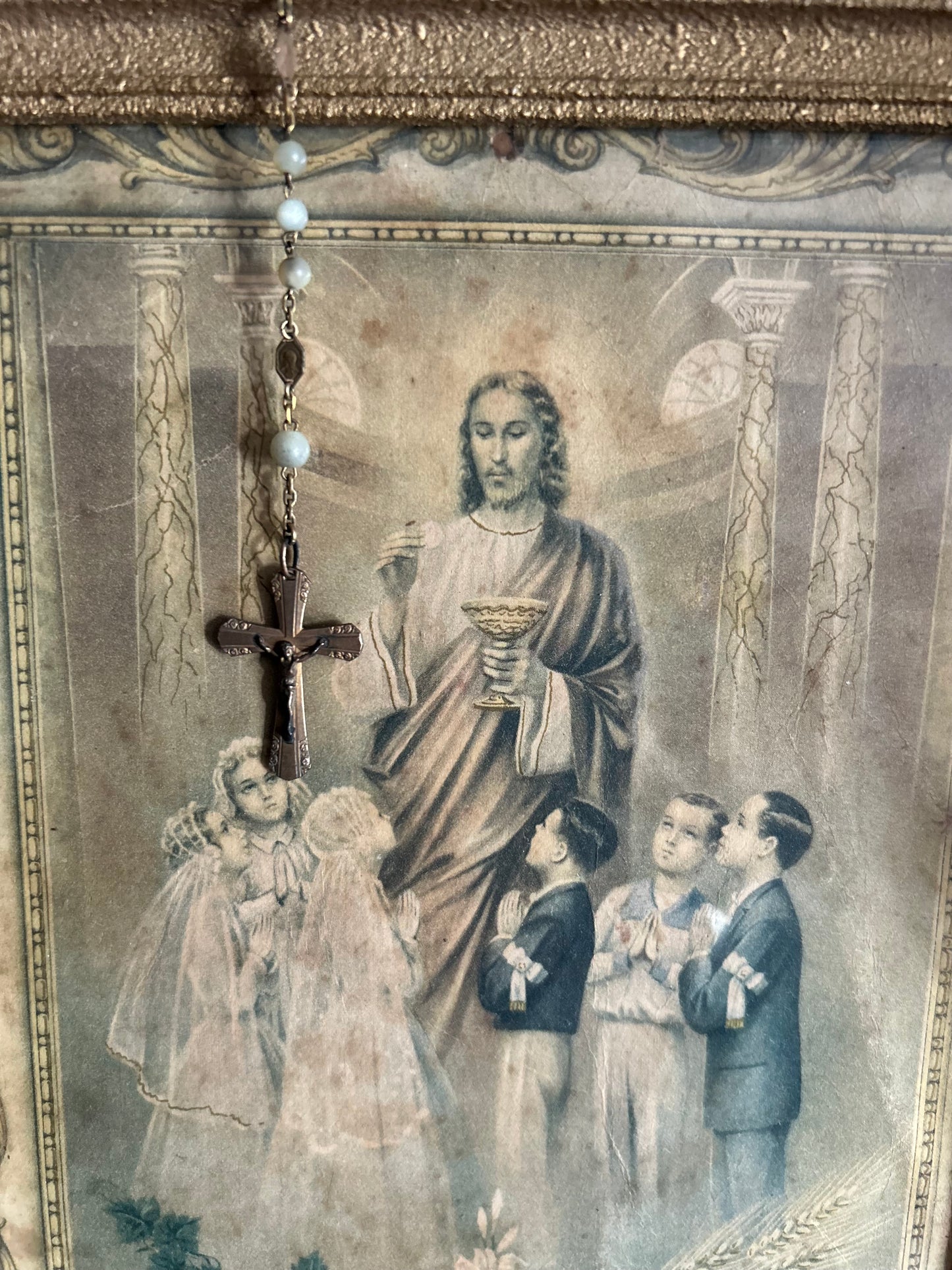 Charming Italian Vintage Religious picture - serene and beautiful