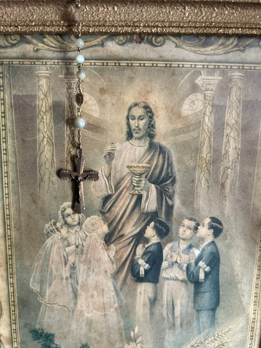 Charming Italian Vintage Religious picture - serene and beautiful