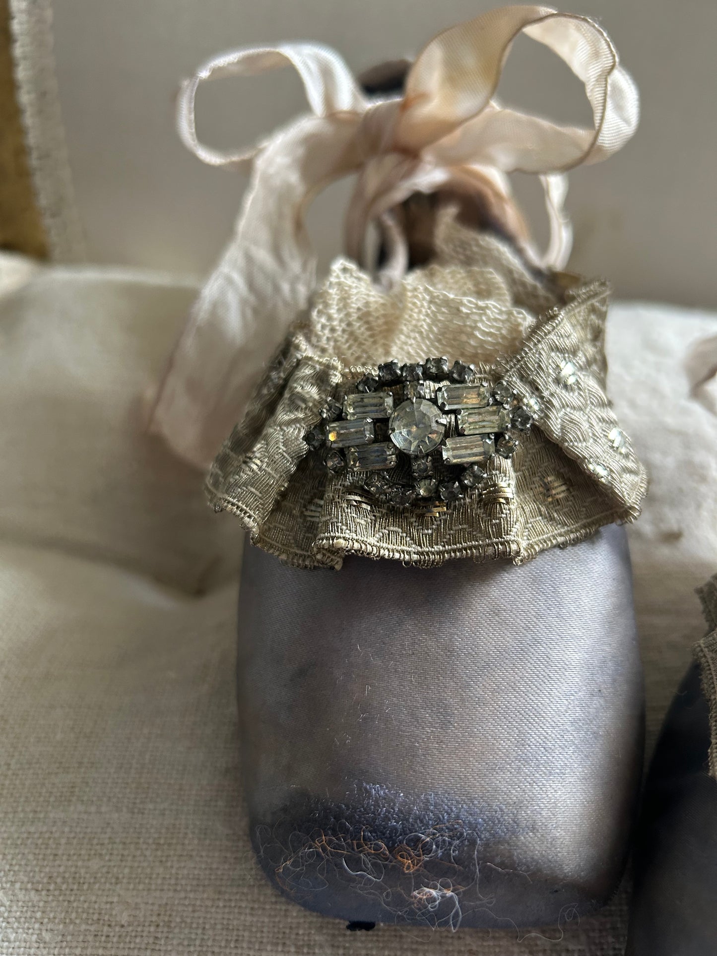 Ballet pointes with french wirework trims.