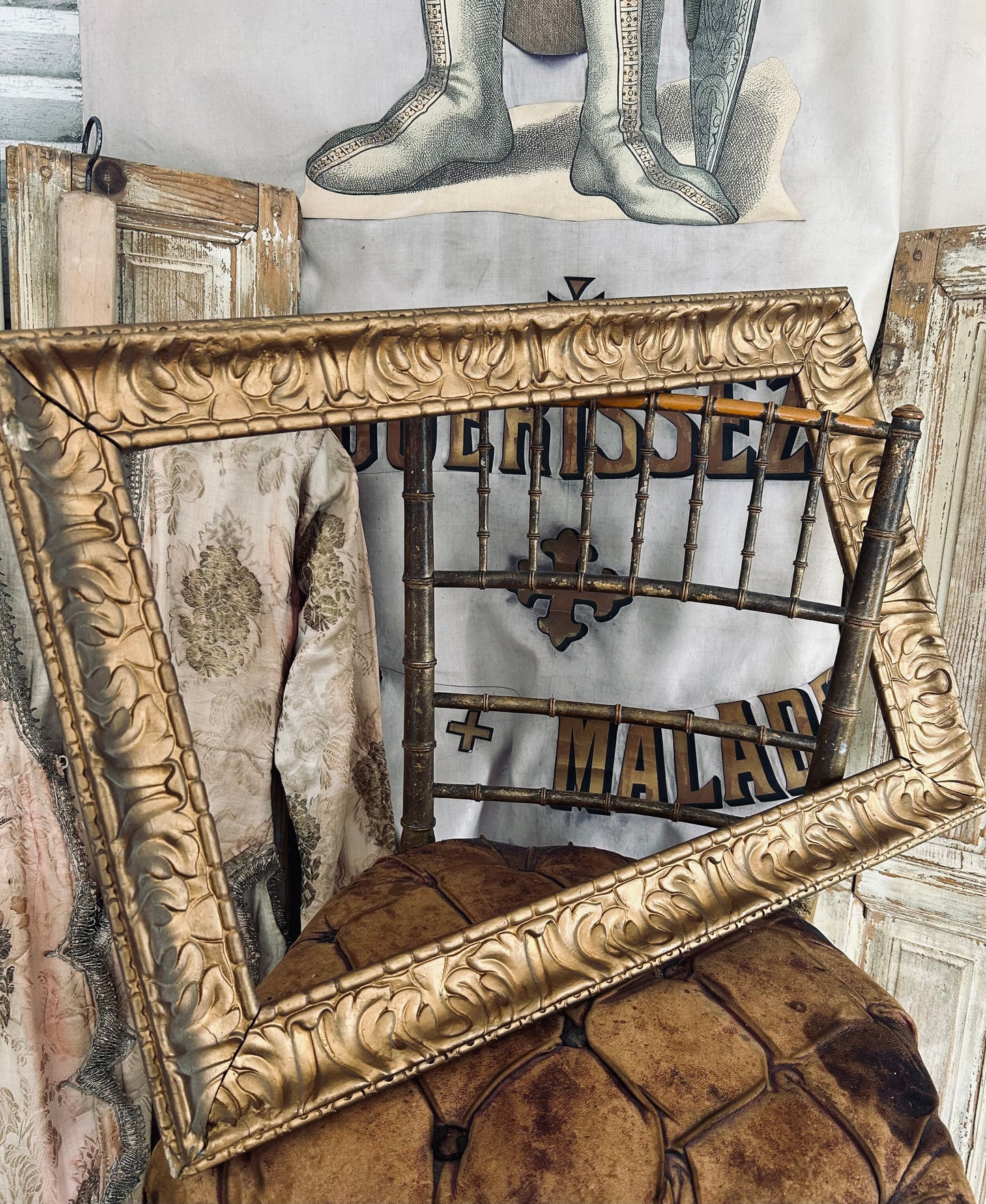 RESERVED. For B. Antique carved giltwood frame.