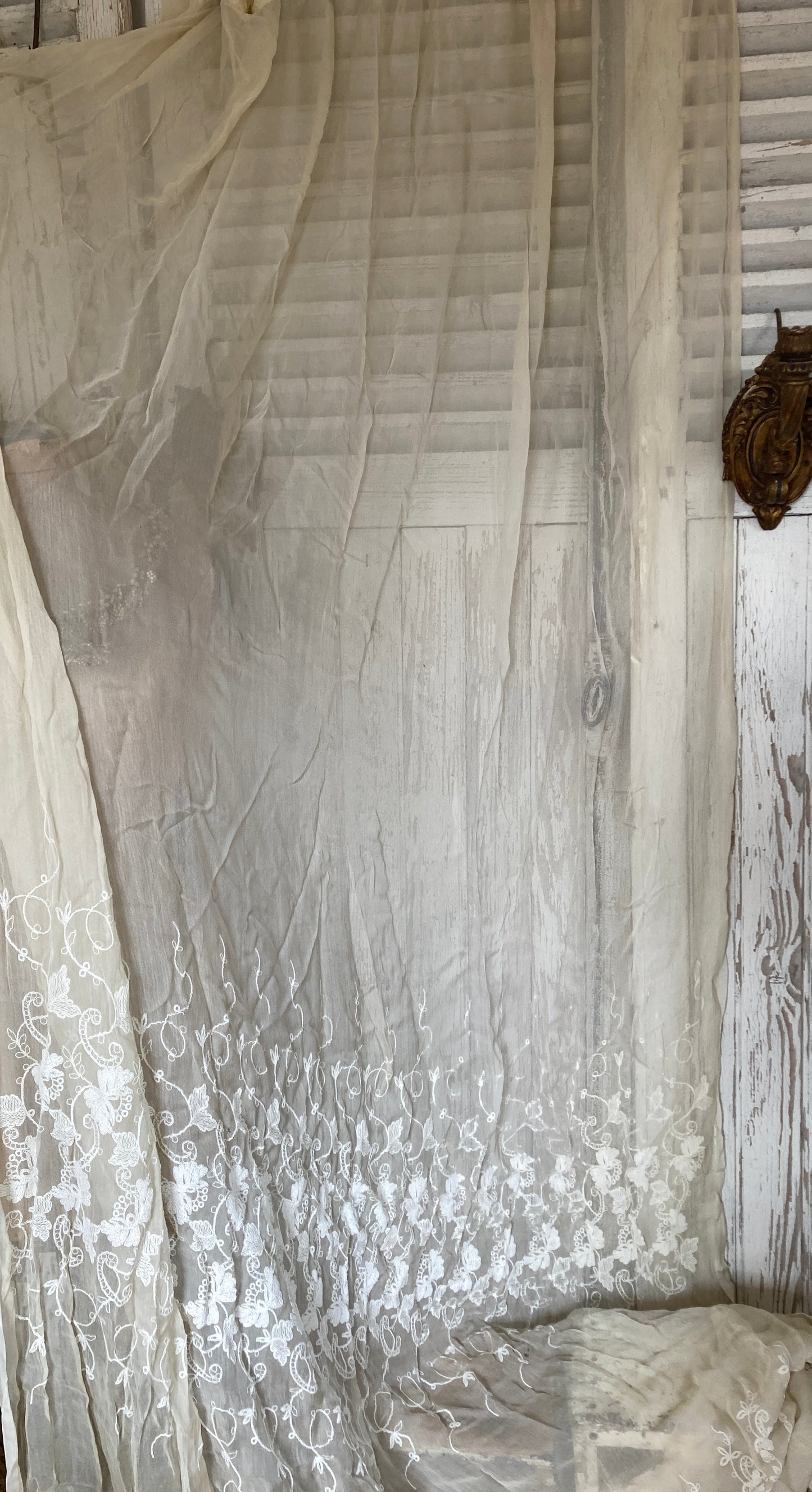 French embroidered organza panel.